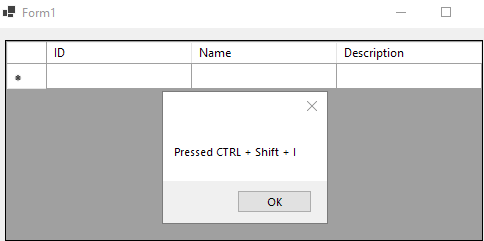 Result of pressing shortcut keys (CTRL + Shift + I)