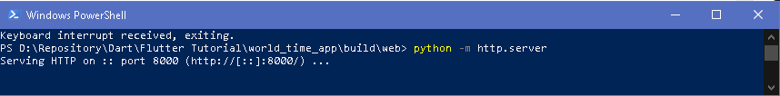 python http server command output